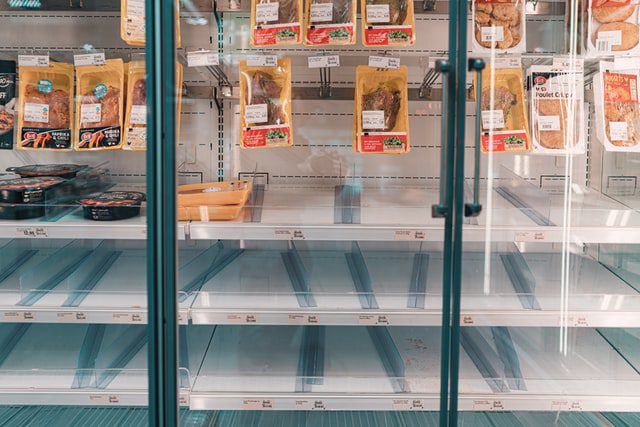 meat in supermarket shelves | COVID-19