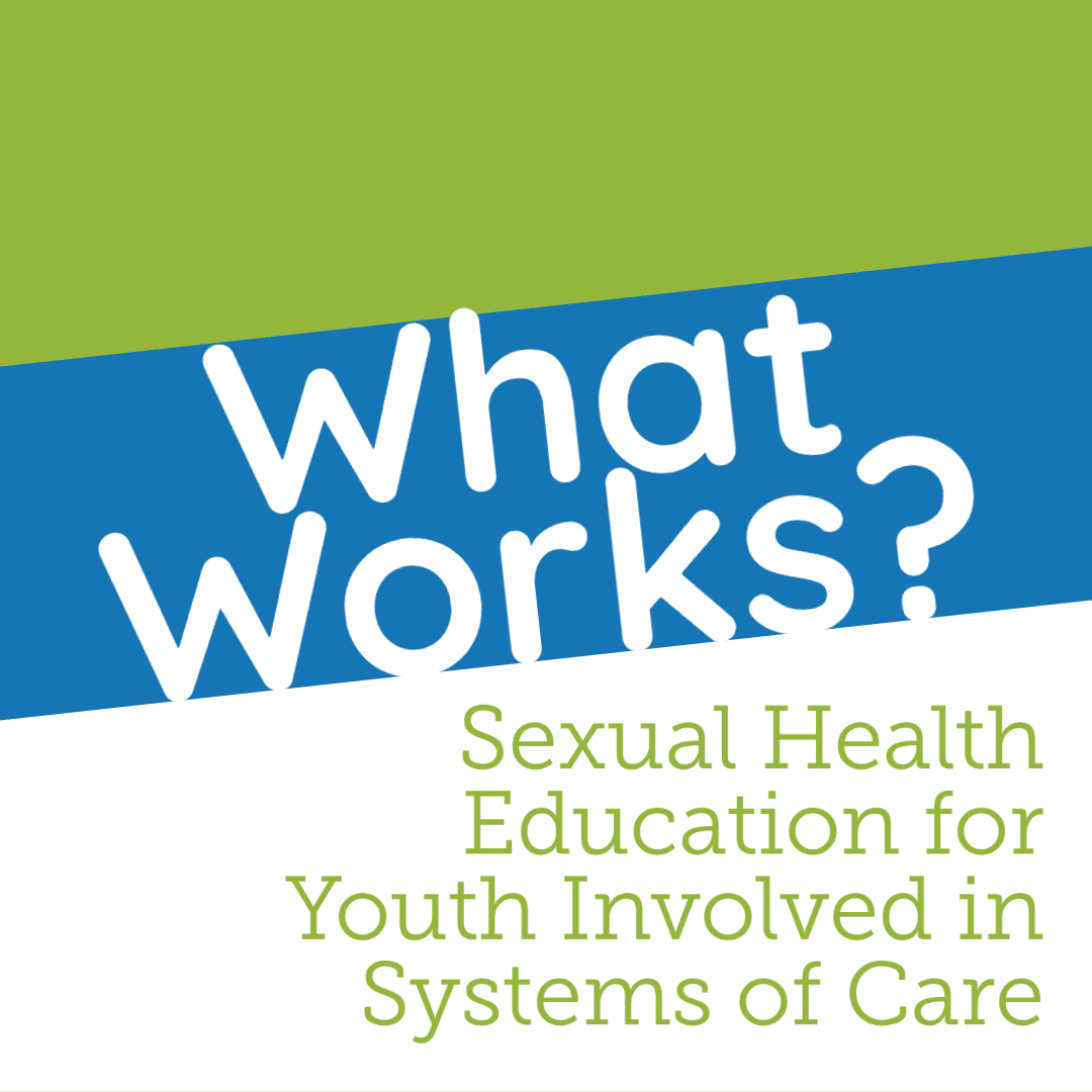 Image of word art for presentation title, What Works? Sexual Health Education for Youth Involved in Systems of Care