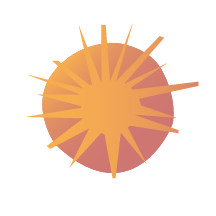 orange and pink sunburst icon
